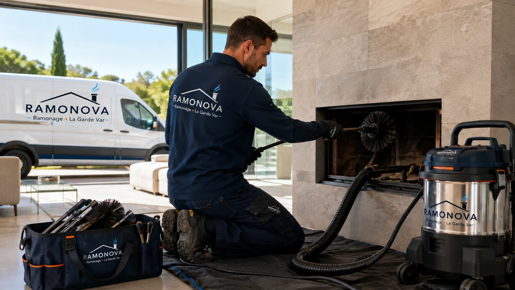 débistrage cheminée La Garde : intervention RAMONOVA sur une installation de client